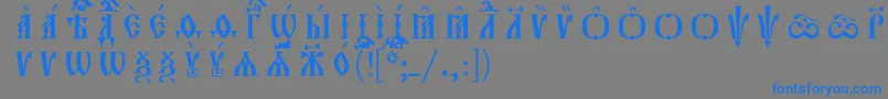 Orthodox.TtUcs8CapsР Р°Р·СЂСЏРґРѕС‡РЅС‹Р№ Font – Blue Fonts on Gray Background